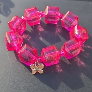 Pink Beaded Bracelet with Charm